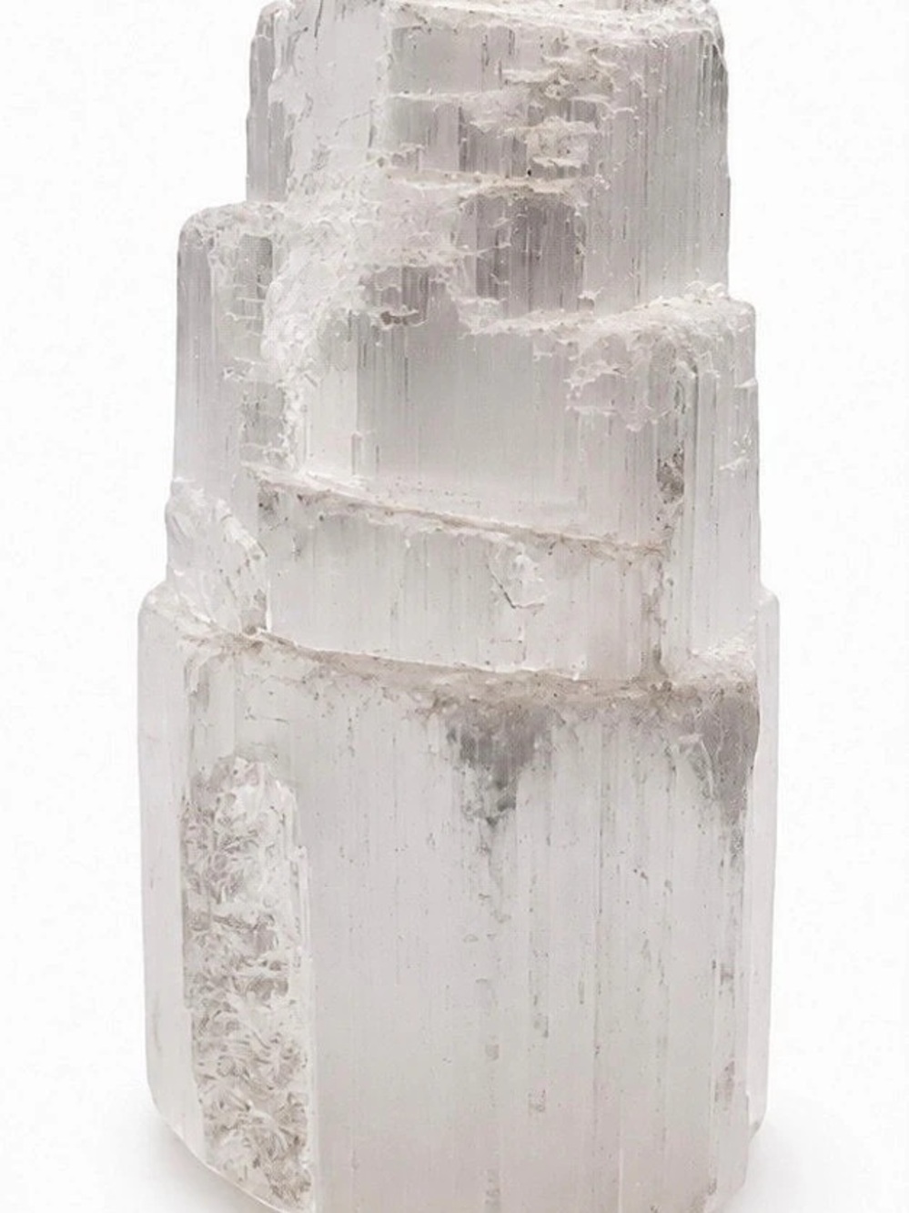Selenite Crystal Skyscraper Tower 2” Raw Satin Spar Carving 2.5 oz